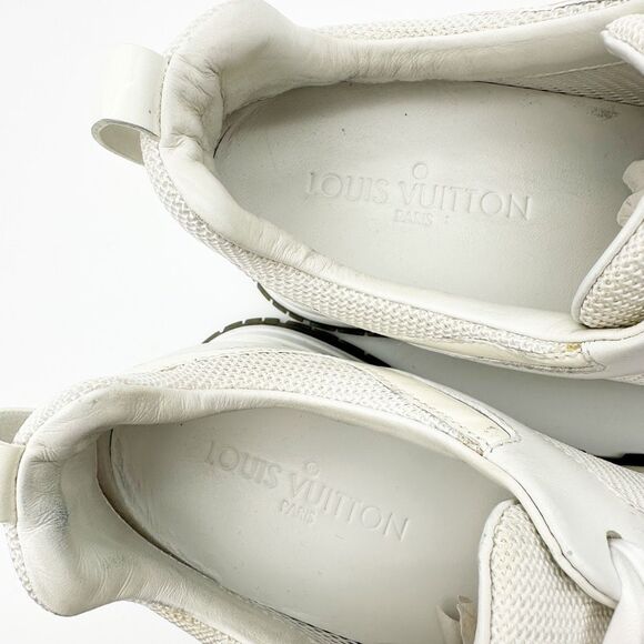 LOUIS VUITTON White Run Away Sneaker White Damier Size 39.5 LV Logo Running Shoe - Picture 8 of 13